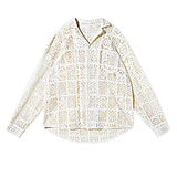 Vintage Loose Cutout Cuban Collar Shirt