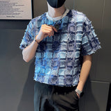 Men's Vintage Business Plaid Short Sleeve T-Shirt