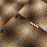 Japanese Retro Loose Lapel Plaid Stitching Shirt