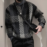 Men's Casual Plaid Long Sleeve Turtleneck Sweatshirt