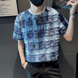 Men's Vintage Business Plaid Short Sleeve T-Shirt