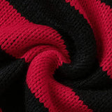 Men's Japanese Loose Striped Holes Knitted Sweater