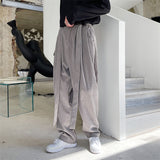 Men Casual Solid Color Corduroy Loose Wide Leg Pants