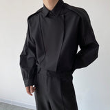 Men Irregular Half Disassembled Dolman Sleeve Shirt