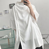 Men's Casual Simple Asymmetric Design Loose Shirt