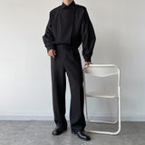 Men Irregular Half Disassembled Dolman Sleeve Shirt