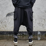 Dark Casual Big Pocket Harem Pants