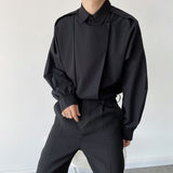 Men Irregular Half Disassembled Dolman Sleeve Shirt