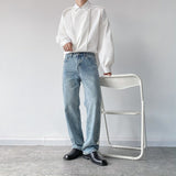 Men Irregular Half Disassembled Dolman Sleeve Shirt