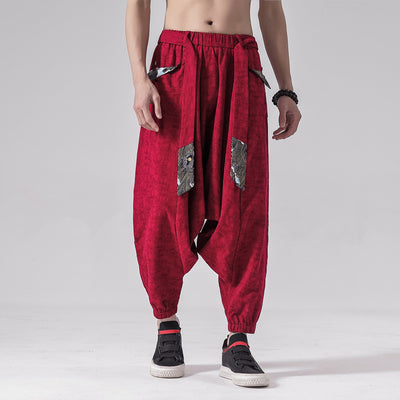 Mens Cotton Baggy Hippie Boho Gypsy Aladdin Yoga Harem Pants