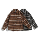 Vintage Stripe Contrast Shirt Long Sleeve Shirt