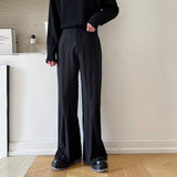 Pleated Flared Casual Trousers