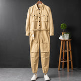 Men's Fashion Casual Long Sleeve Jumpsuits Cotton Blend Coverall