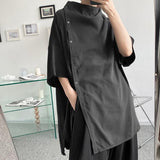 Men's Casual Simple Asymmetric Design Loose Shirt