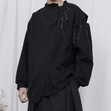 Asymmetrical Hem Slit Loose Sweatshirt
