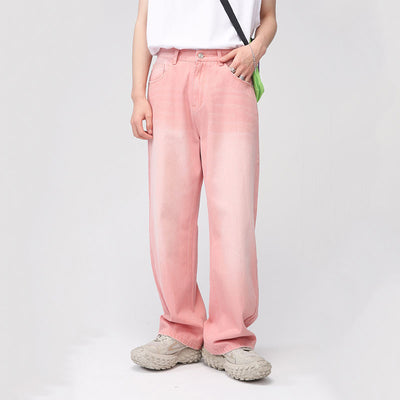 Men's Casual Straight Wide-leg Jeans