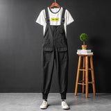 Men's Vintage Bib Overalls Fashion Slim Fit Jumpsuit with Pockets