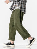 Men's Japanese Retro Casual Corduroy Loose Cargo Pants