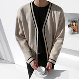 Men's Vintage Colorblock V-Neck Knit Cardigan