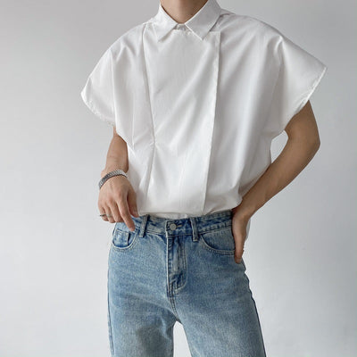Men Irregular Half Disassembled Dolman Sleeve Shirt