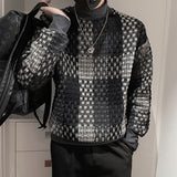 Men's Casual Plaid Long Sleeve Turtleneck Sweatshirt
