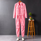 Men's Fashion Casual Long Sleeve Jumpsuits Cotton Blend Coverall