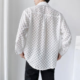 Men's Hollow Translucent Drape Long Sleeve Shirts