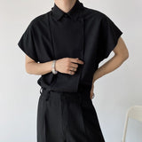 Men Irregular Half Disassembled Dolman Sleeve Shirt