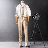 Men's Japanese Retro Casual Pants With Detachable Suspenders