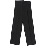 Men Casual Straight Loose Irregular High Waist Pants