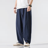 Mens Cotton Linen Drawstring Pants Elastic Waist Casual Jogger Yoga Pants