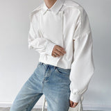 Men Irregular Half Disassembled Dolman Sleeve Shirt