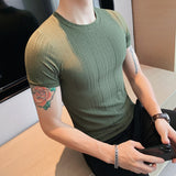 Men's Business Short Sleeve Elastic Slim T-Shirt