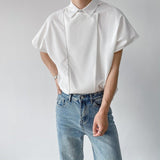 Men Irregular Half Disassembled Dolman Sleeve Shirt