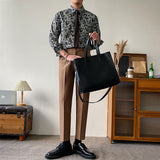 Men's Retro Casual Slim Pattern Shirt