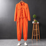 Men's Fashion Casual Long Sleeve Jumpsuits Cotton Blend Coverall