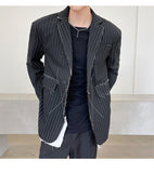 Raw-edged Striped Blazer