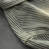 Vintage Washed Slim Striped Long Sleeve Denim Shirt
