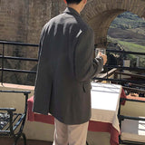 Dark Gray Casual Simple Blazer