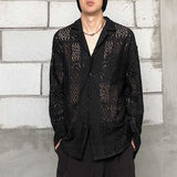 Vintage Loose Cutout Cuban Collar Shirt