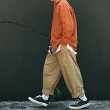 Men's Retro Solid Color Tooling Shirt