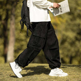 Japanese Casual Sports Corduroy Wide Leg Cargo Pants