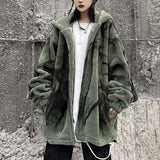 Hip Hop Plush Thick Loose Tie Dye Coat