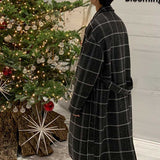 Vintage Plaid Belt Length Coat