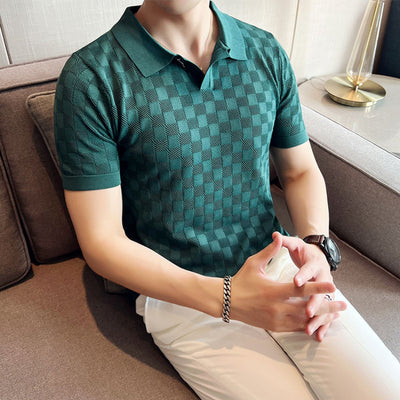 Men's Business Slim Hollow Knit T-Shirt