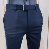 Men's Business Casual Slim Fit Stretch Cropped Pants