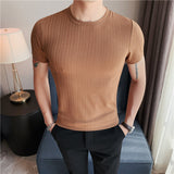 Men's Business Short Sleeve Elastic Slim T-Shirt