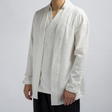 Men's Vintage Solid Color Cotton Linen Fake Two Piece Top