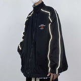 Casual Plush Wavy Striped Loose Reversible Jacket