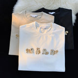 Japanese Vintage Dog Embroidery T-Shirt